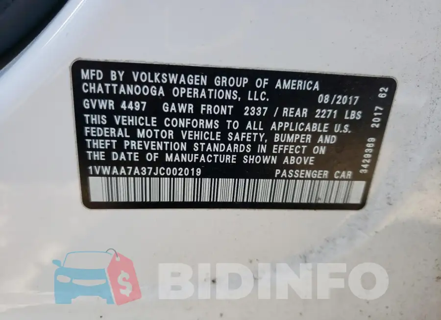 1VWAA7A37JC002019 Photo# 12