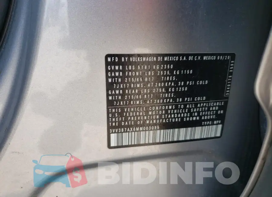 3VV3B7AX6MM003095 Photo# 13