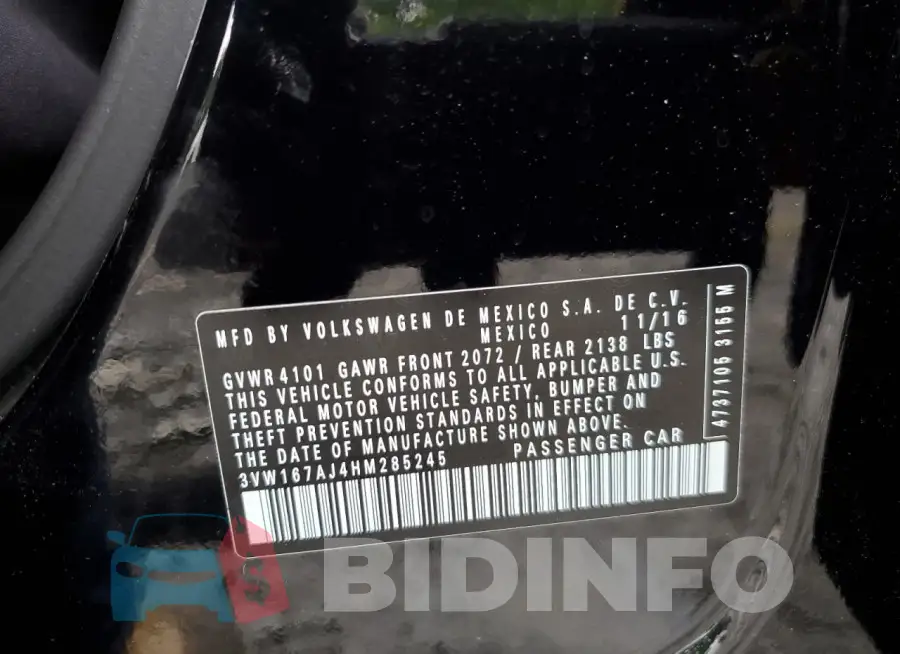 3VW167AJ4HM285245 Photo# 12
