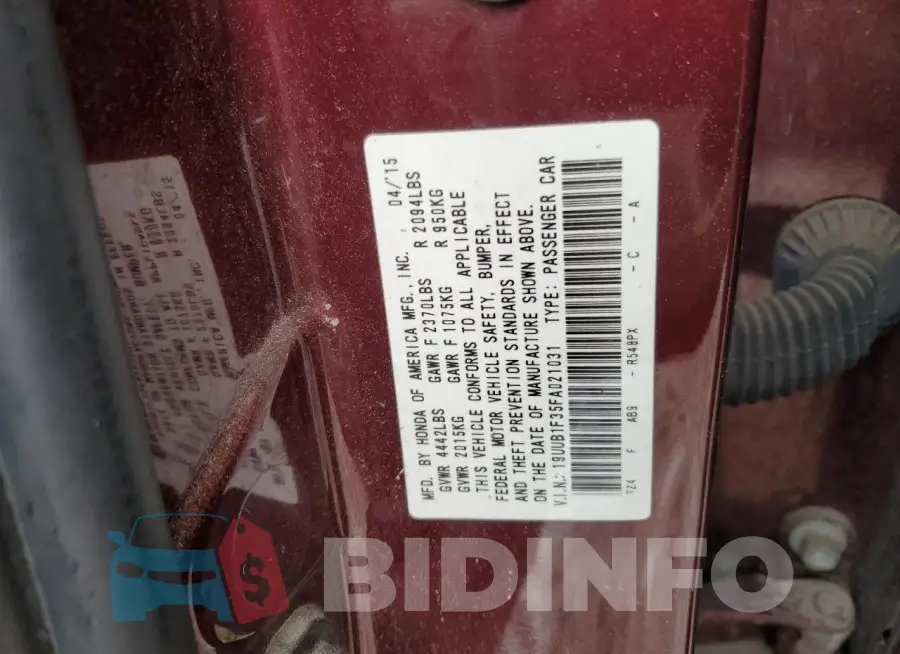 19UUB1F35FA021031 Photo# 13
