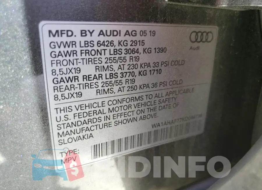 WA1AHAF77KD044736 Photo# 14