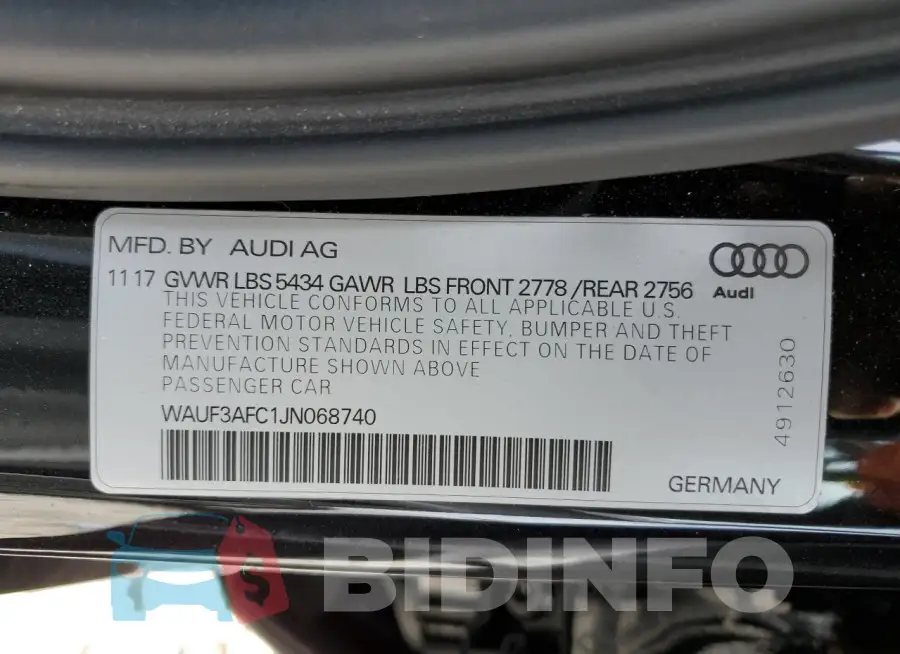 WAUF3AFC1JN068740 Photo# 12