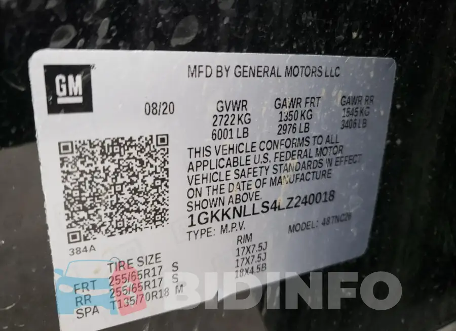 1GKKNLLS4LZ240018 Photo# 13