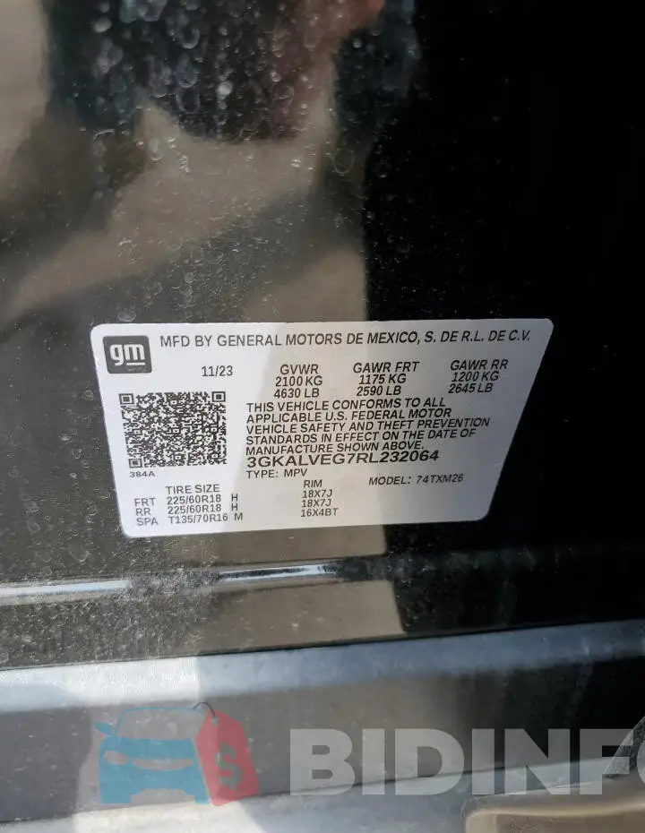 3GKALVEG7RL232064 Photo# 12