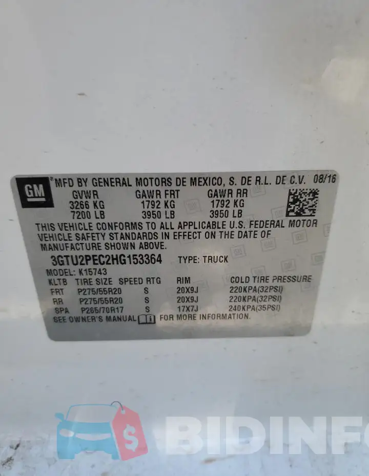 3GTU2PEC2HG153364 Photo# 12
