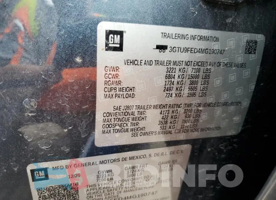 3GTU9FED4MG190747 Photo# 7