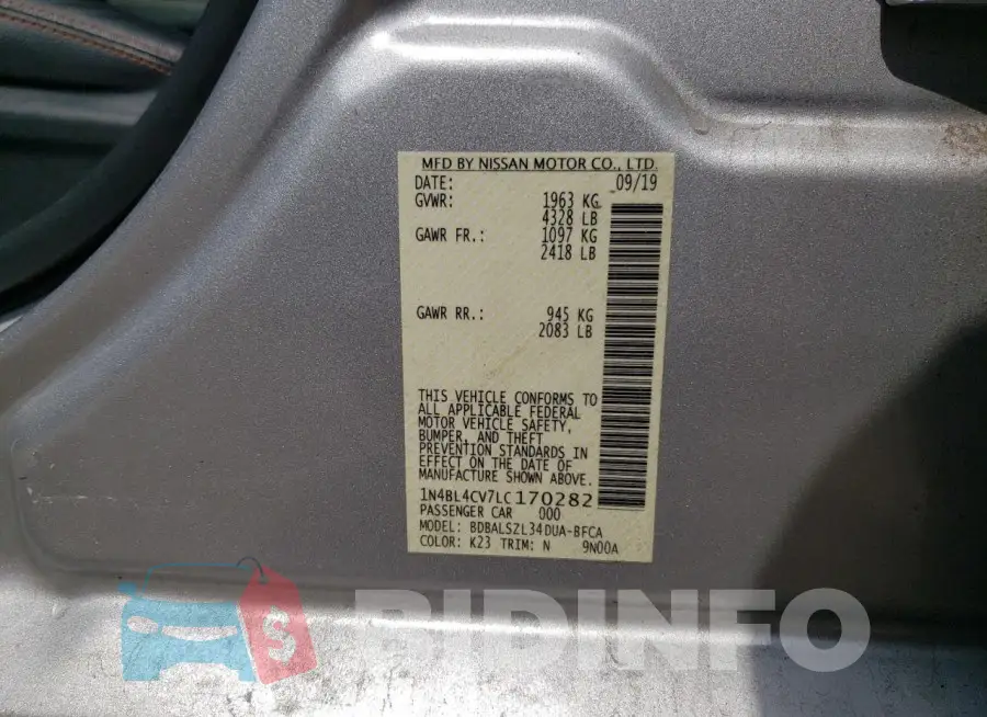 1N4BL4CV7LC170282 Photo# 12