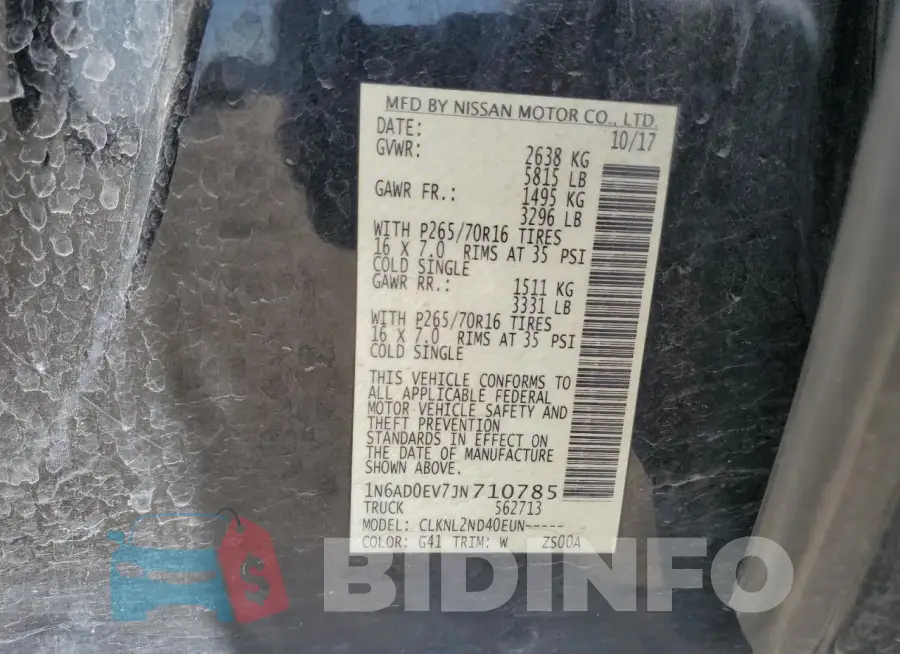 1N6AD0EV7JN710785 Photo# 12