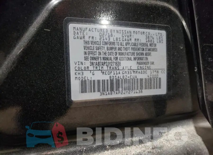 3N1AB7AP2JY271638 Photo# 13