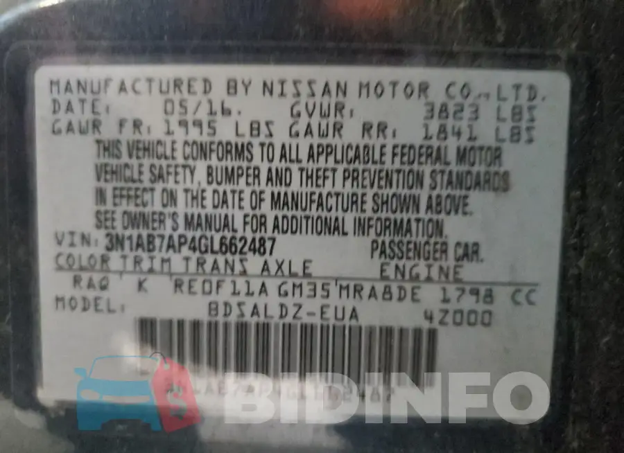 3N1AB7AP4GL662487 Photo# 13
