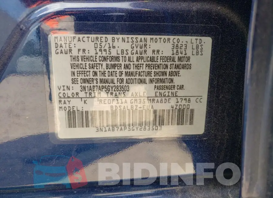 3N1AB7AP5GY283503 Photo# 12