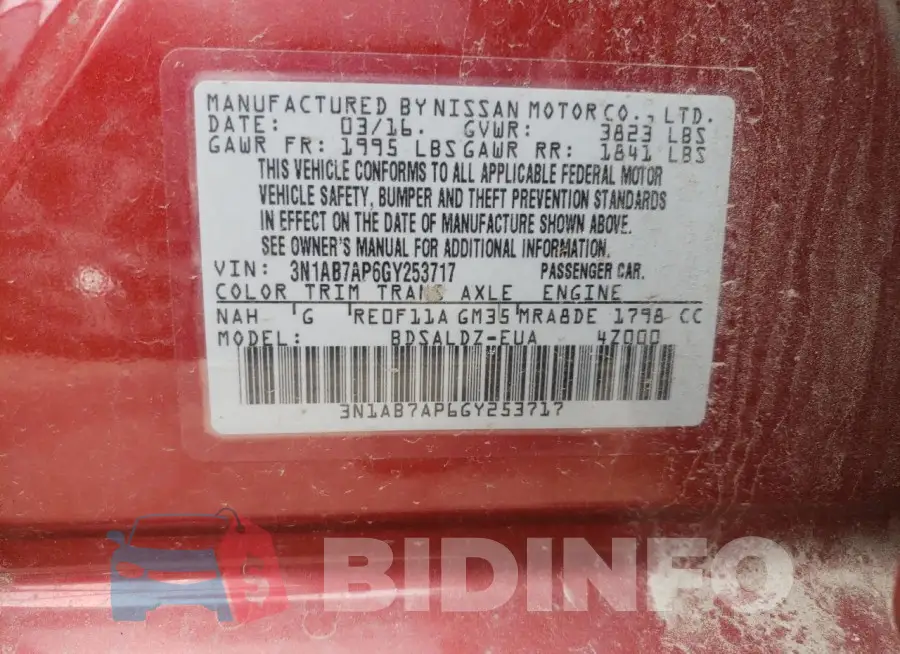 3N1AB7AP6GY253717 Photo# 12