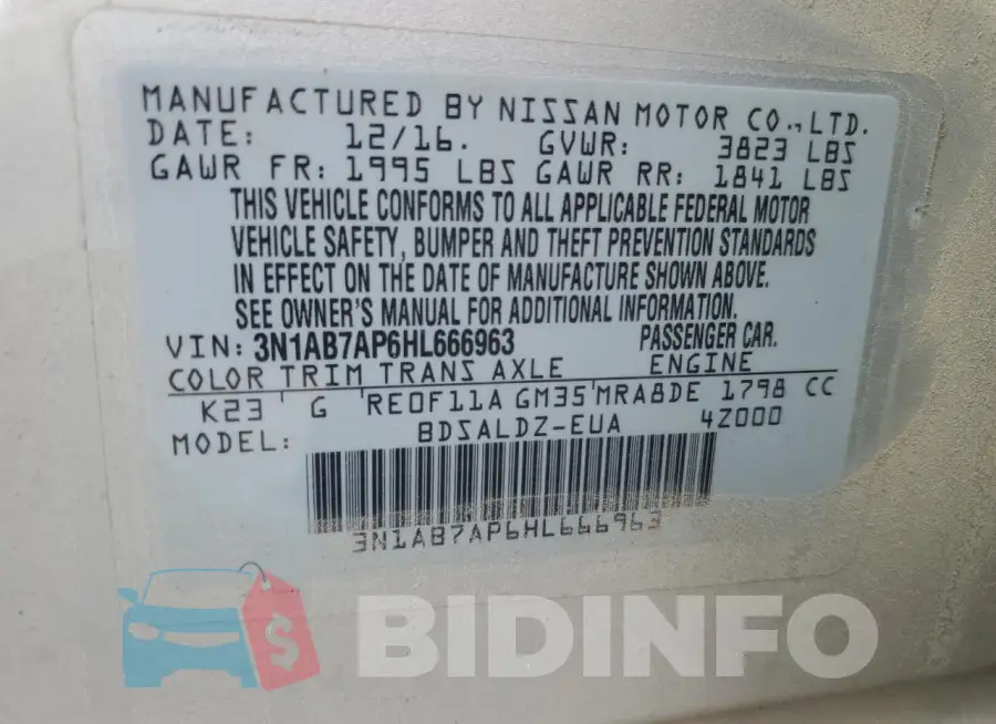 3N1AB7AP6HL666963 Photo# 13