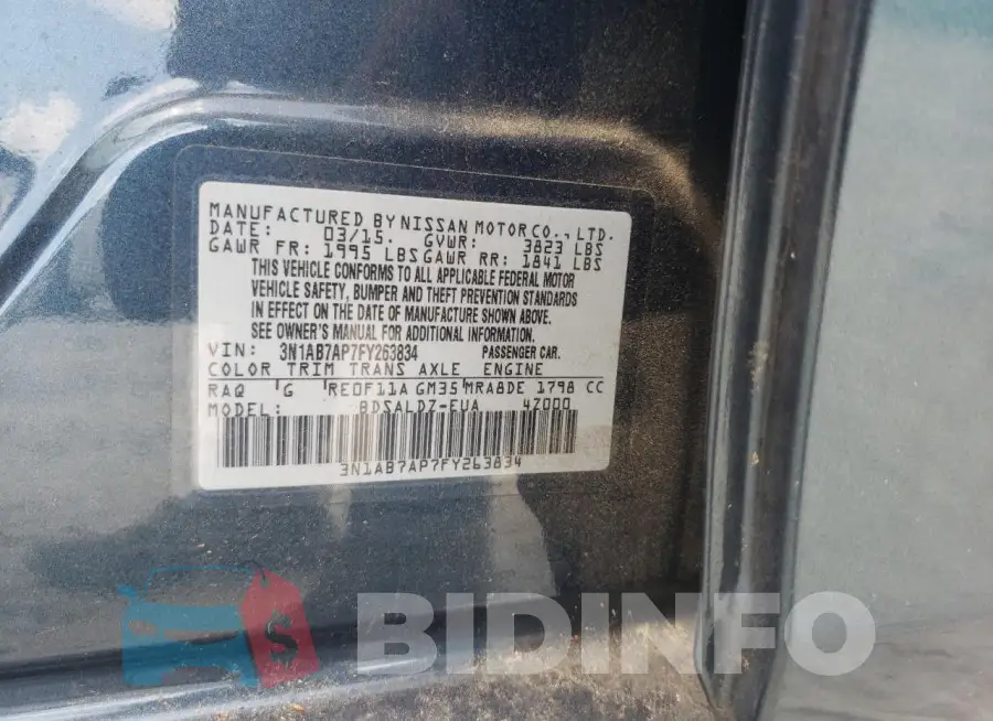 3N1AB7AP7FY263834 Photo# 12