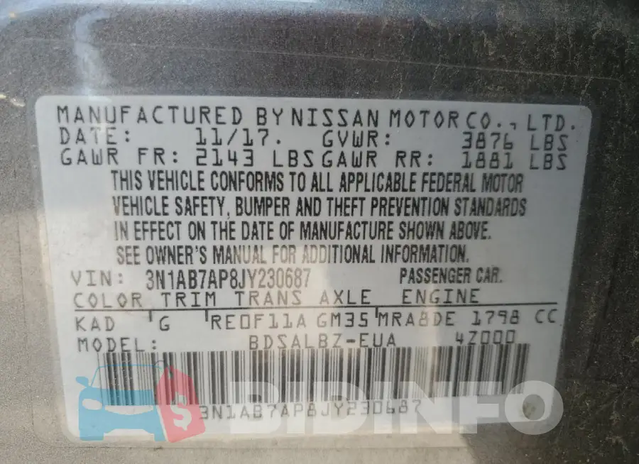 3N1AB7AP8JY230687 Photo# 12