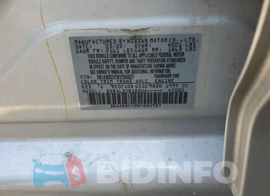3N1AB8CV2NY254927 Photo# 12