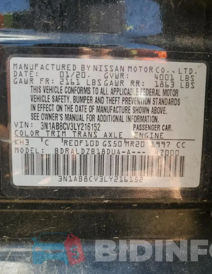 3N1AB8CV3LY216152 Photo# 12