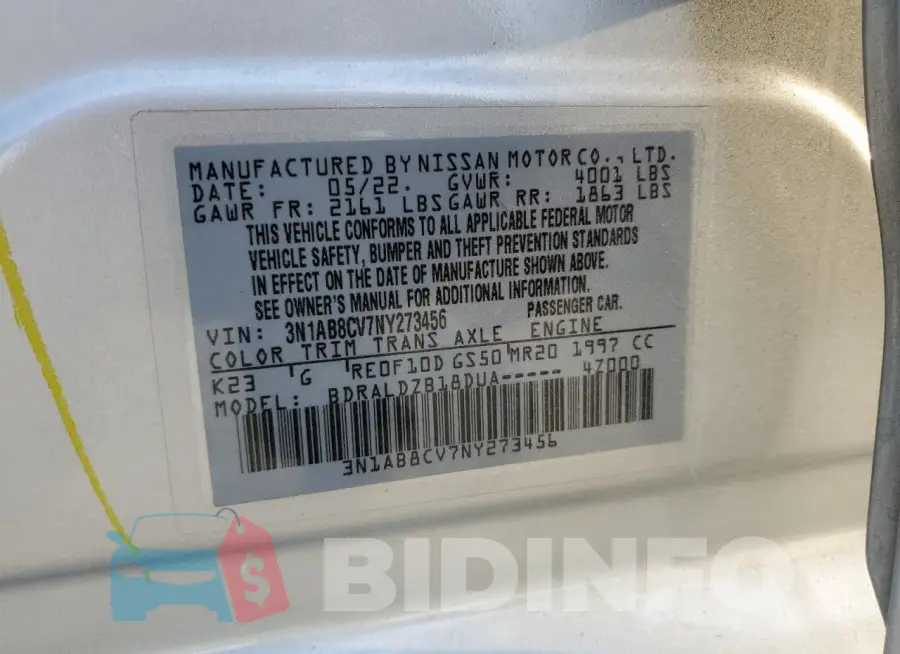 3N1AB8CV7NY273456 Photo# 13