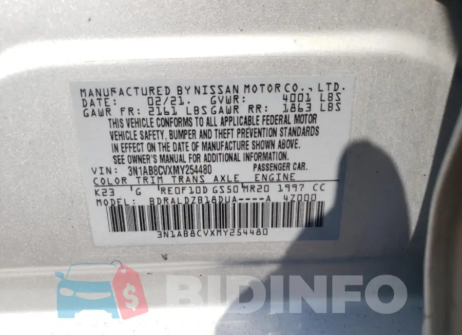 3N1AB8CVXMY254480 Photo# 13