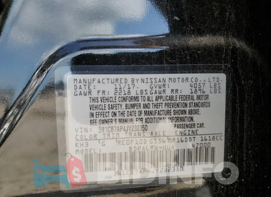 3N1CB7AP4JY232350 Photo# 12