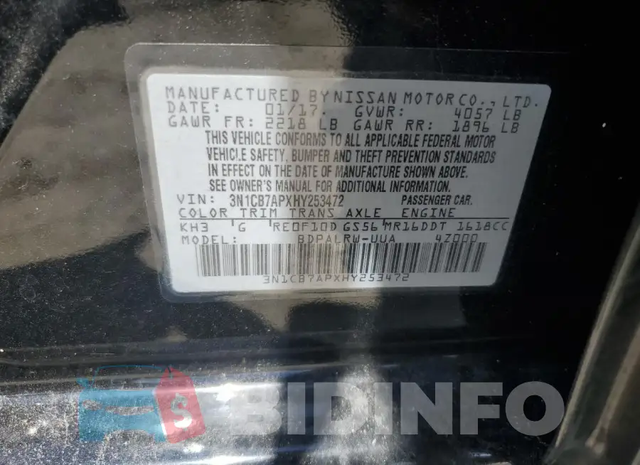 3N1CB7APXHY253472 Photo# 12