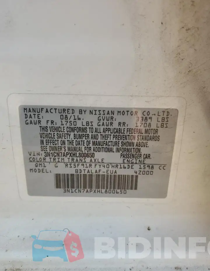 3N1CN7APXHL800650 Photo# 12