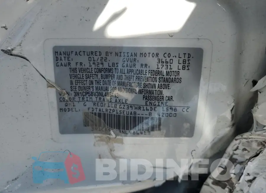 3N1CP5BV3NL486413 Photo# 13