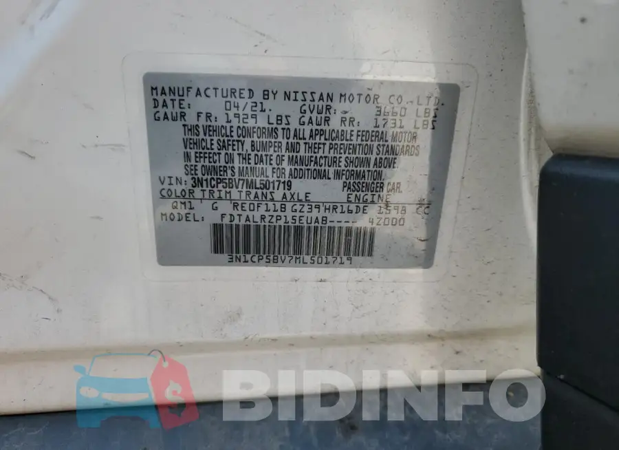 3N1CP5BV7ML501719 Photo# 12