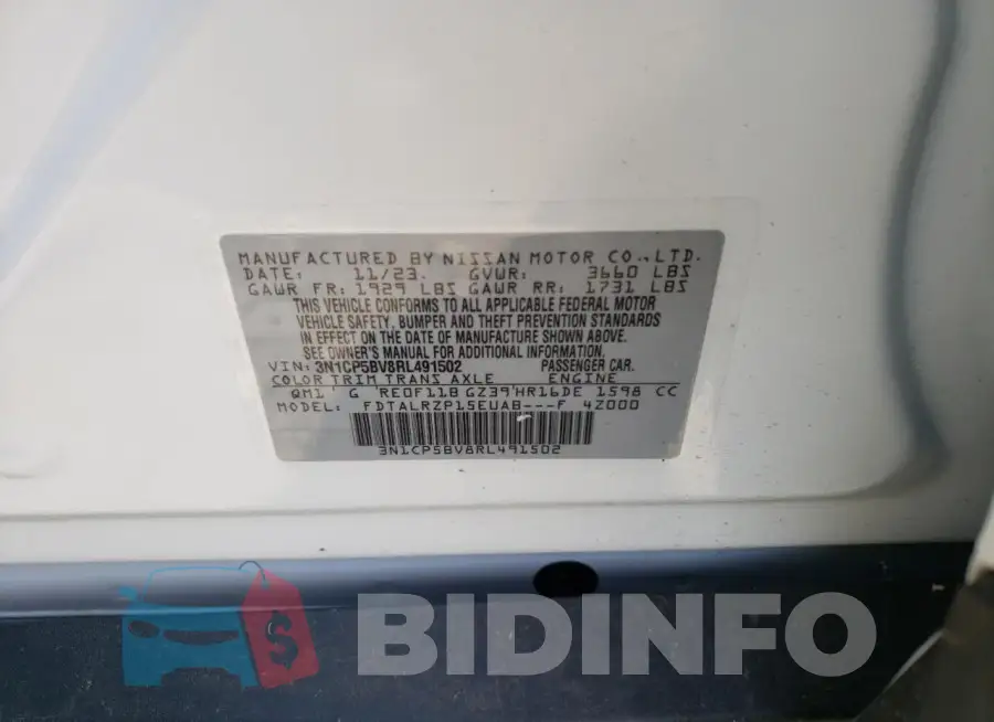 3N1CP5BV8RL491502 Photo# 12