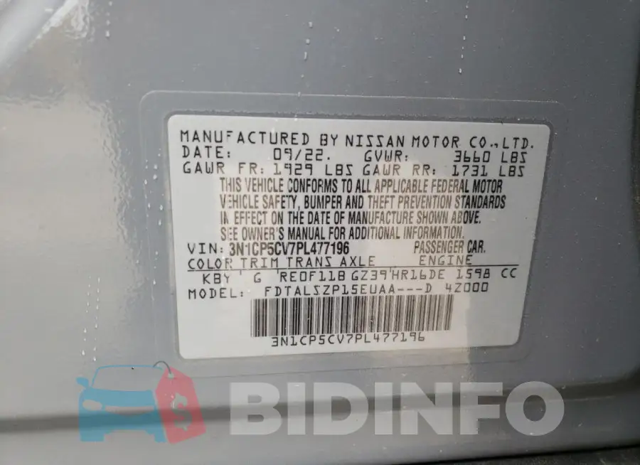 3N1CP5CV7PL477196 Photo# 14
