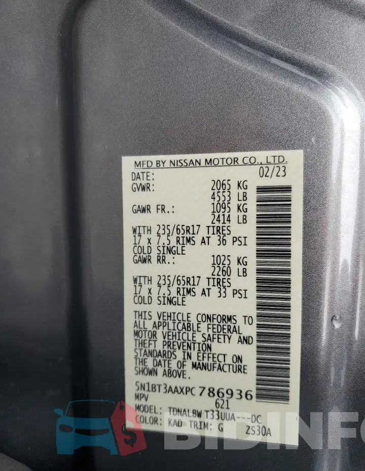 5N1BT3AAXPC786936 Photo# 14