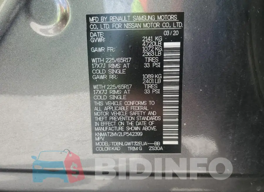KNMAT2MV2LP542399 Photo# 14