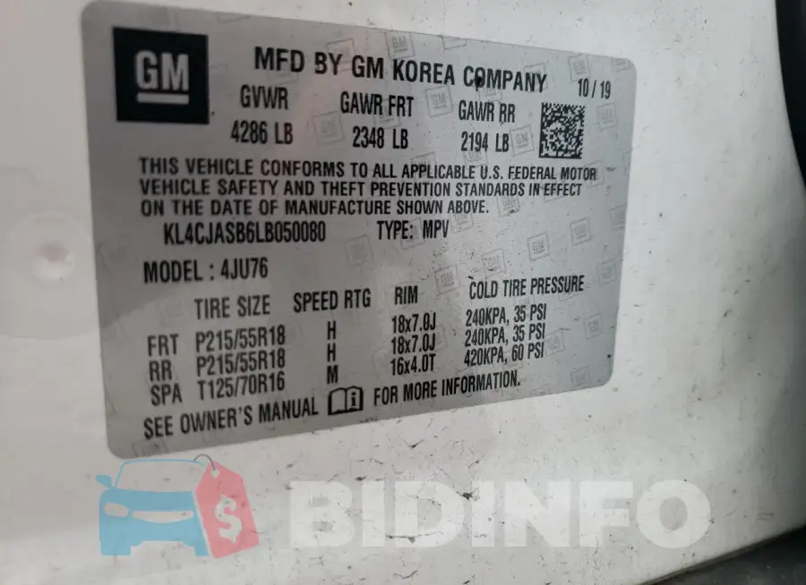 KL4CJASB6LB050080 Photo# 13