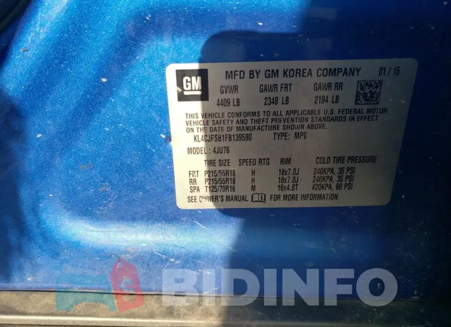 KL4CJFSB1FB139590 Photo# 12