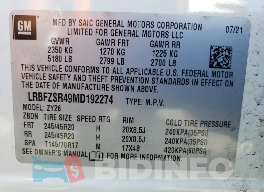 LRBFZSR49MD192274 Photo# 13
