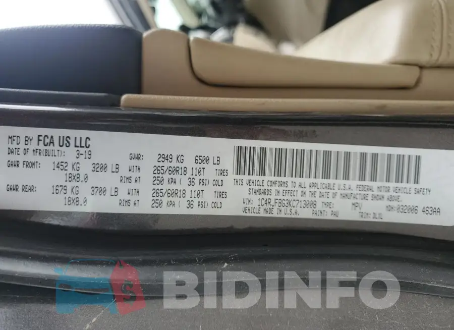 1C4RJFBG3KC713008 Photo# 12