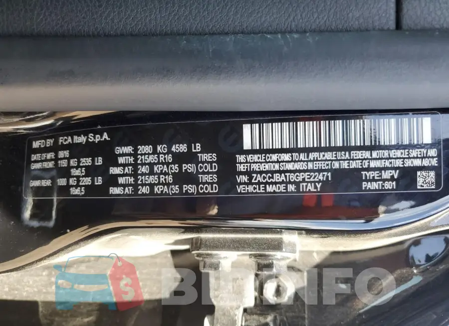 ZACCJBAT6GPE22471 Photo# 12