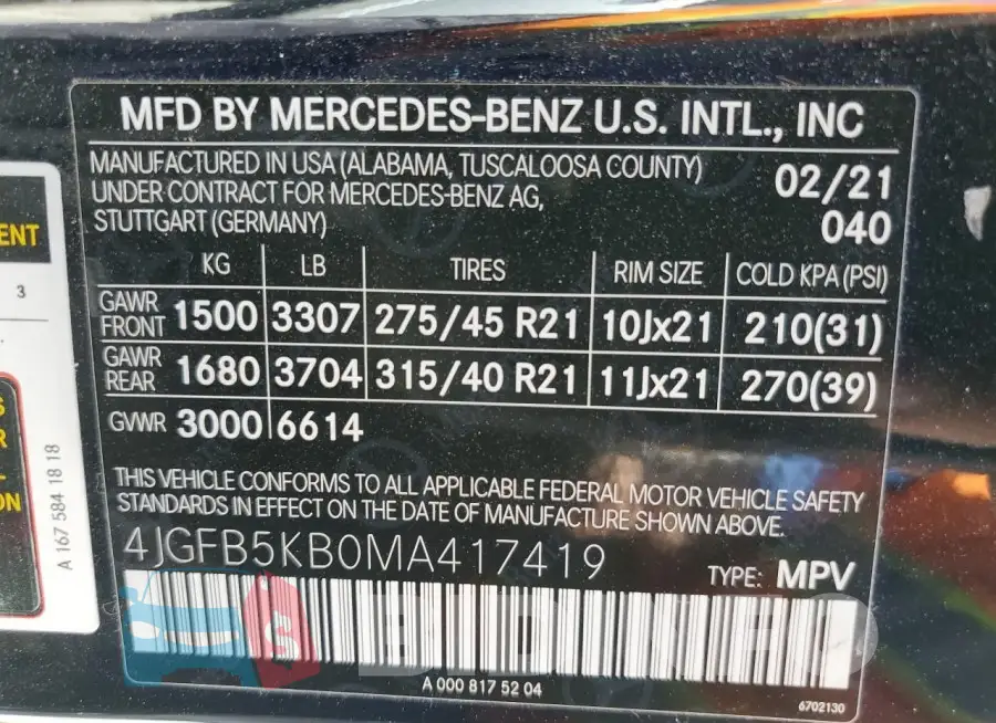 4JGFB5KB0MA417419 Photo# 13