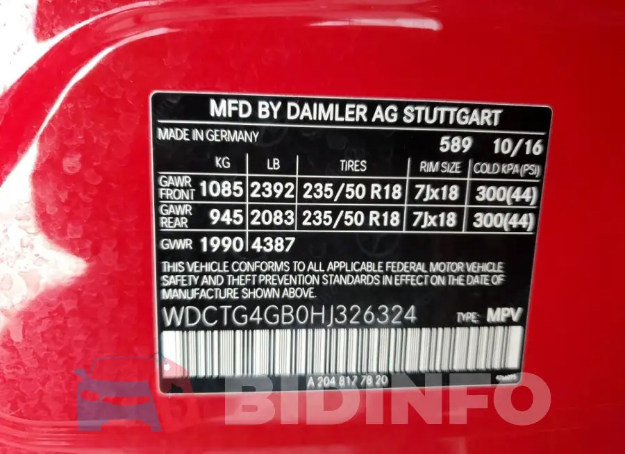 WDCTG4GB0HJ326324 Photo# 13