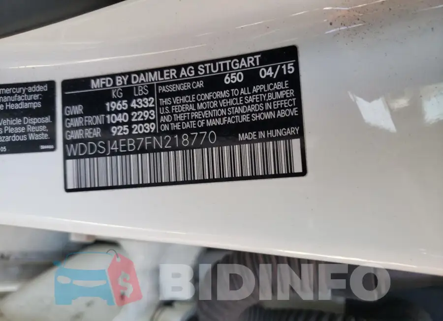WDDSJ4EB7FN218770 Photo# 12