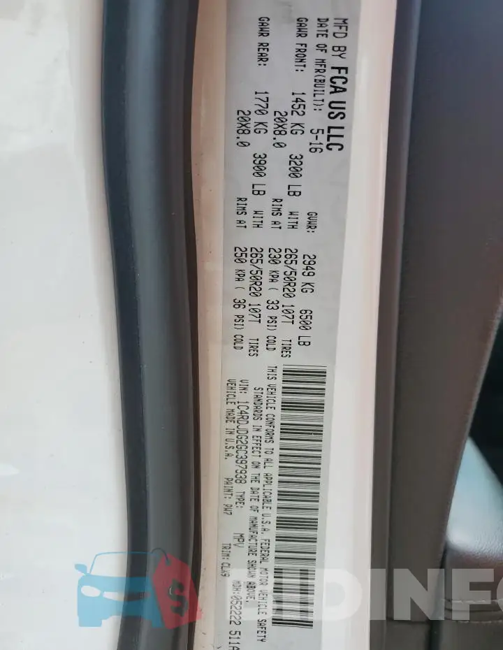 1C4RDJDG2GC397938 Photo# 13