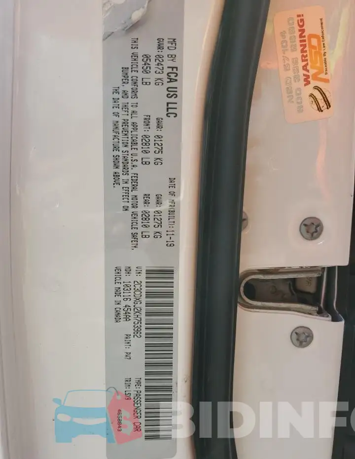 2C3CDXGJ2KH753962 Photo# 12