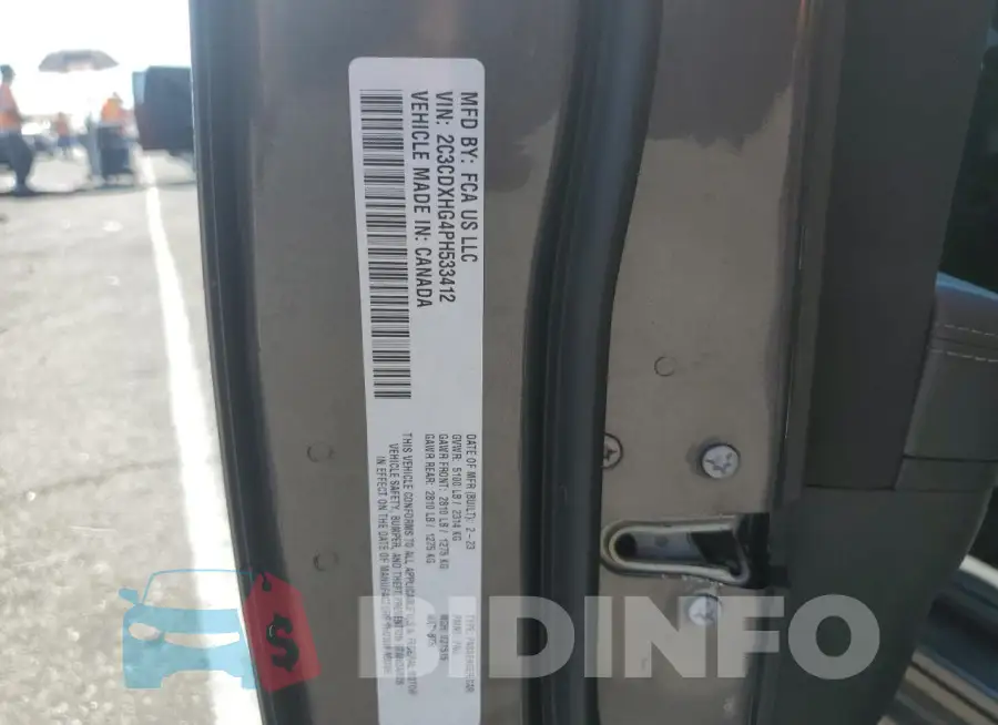 2C3CDXHG4PH533412 Photo# 12