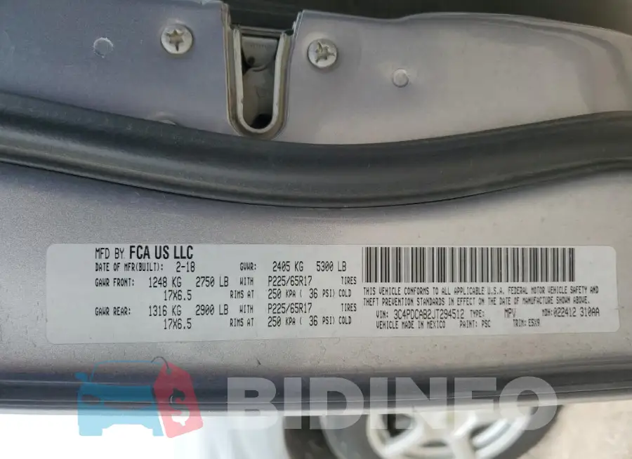 3C4PDCAB2JT294512 Photo# 13