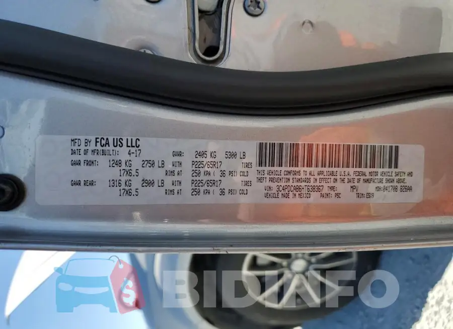 3C4PDCAB6HT638367 Photo# 13