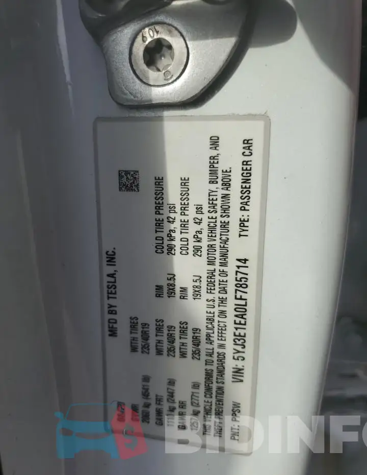 5YJ3E1EA0LF785714 Photo# 12