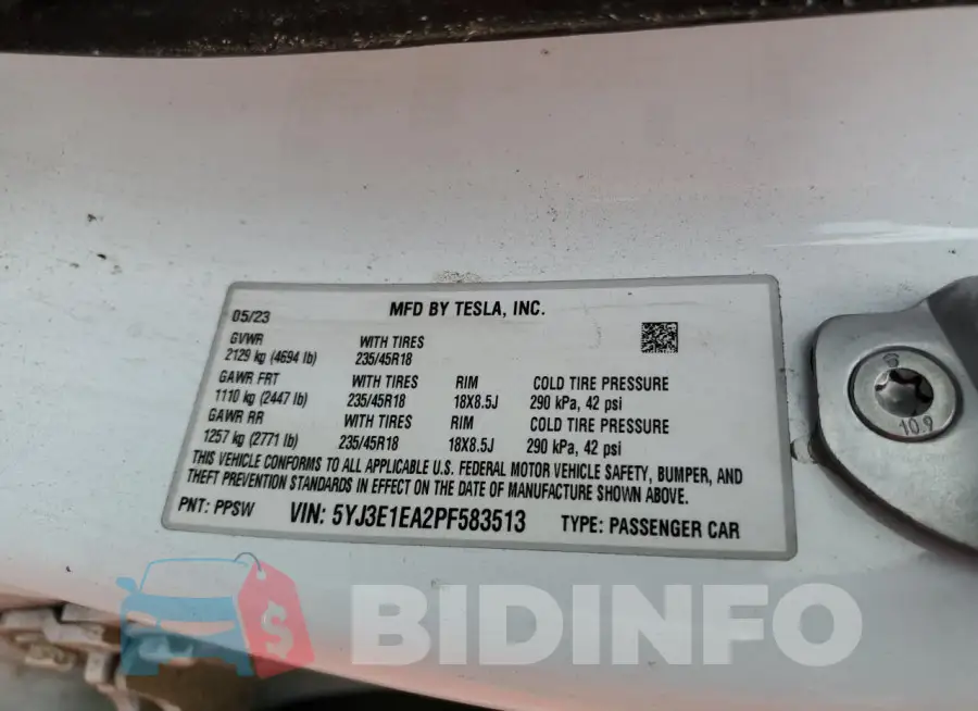 5YJ3E1EA2PF583513 Photo# 12
