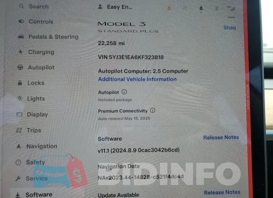 5YJ3E1EA6KF323818 Photo# 9