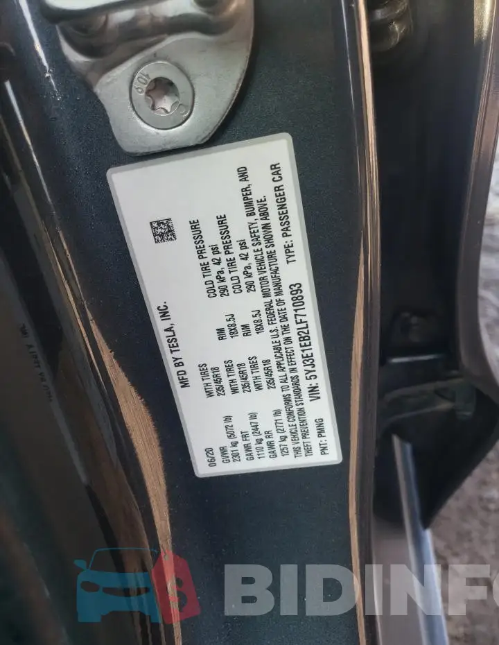 5YJ3E1EB2LF710893 Photo# 13
