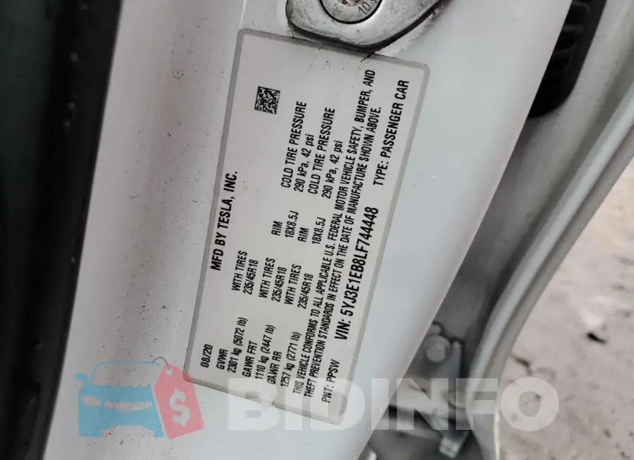 5YJ3E1EB8LF744448 Photo# 12